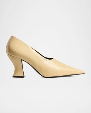 KHAITE Colleen 75Mm Glazed Leather Pumps - White
