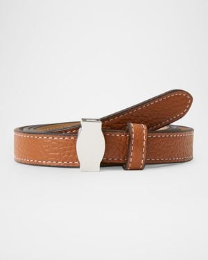 Veronica Beard Dash Leather Belt - Brown