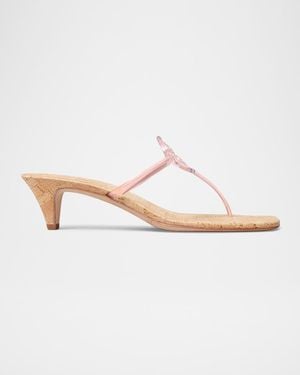 Tory Burch Miller Jelly Kitten-Heel Sandals - White