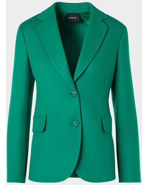 Akris Daigon Double-Faced Cashmere Jacket - Green