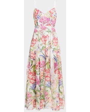 Charo Ruiz Iraso Floral Cotton Voile Maxi Dress - White