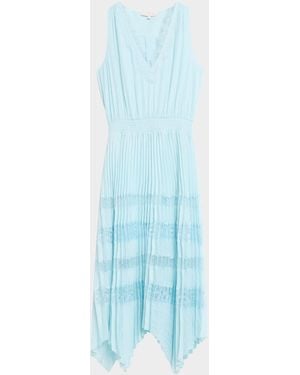 Ramy Brook Roselyn Lace-Trim Midi Dress - Blue