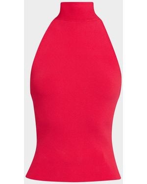 LAPOINTE Matte Viscose Halterneck Top - Red