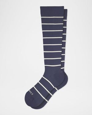 COMRAD Apos;S Stripe Knee-High Compression Socks - Blue
