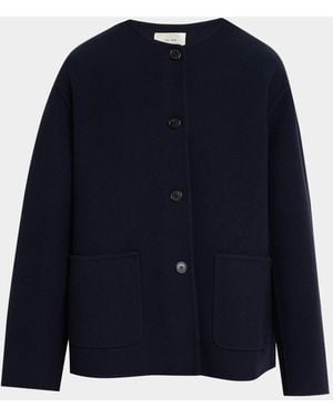 The Row Quintus Wool-Cashmere Single-Breasted Jacket - Blue