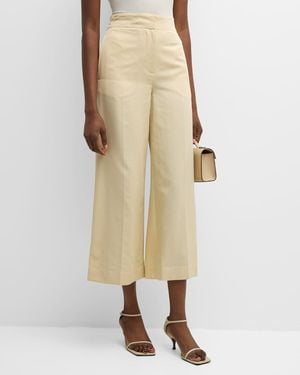 JOSEPH Thurlow High-Rise Wide-Leg Pants - Natural