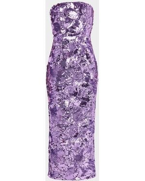 HELSI Leslie Strapless Sequin Column Gown - Purple