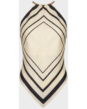 Nicholas Skye Halter Scarf Top - Natural