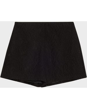 Veronica Beard Yadira Slim Lace Shorts - Black