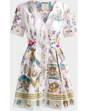 CAMILLA X The Met Art For The Artisans Linen Mini Dress - White
