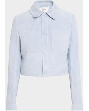 FRAME The Small Suede Jacket - Blue