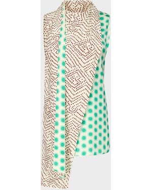 Diane von Furstenberg X Henry Zankov Mulberry Dotted Drape Top - Green