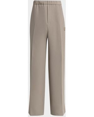 Amiri Apos;S Logo Patch Wide-Leg Stretch Pants - Gray