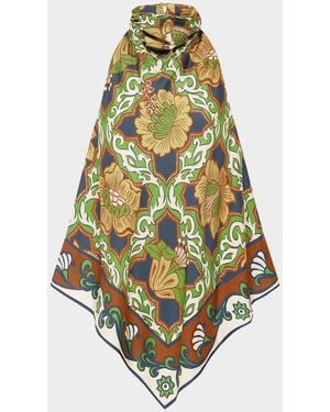 ALÉMAIS Liana Halterneck Silk Top - White