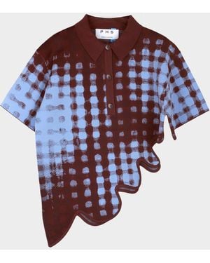 Ph5 Ebony Asymmetric Wavy Polo - Blue
