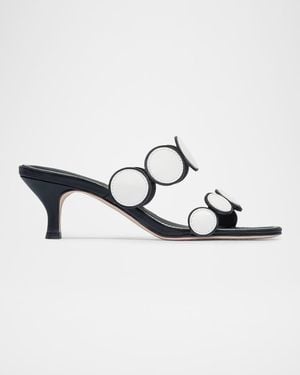Bernardo 55Mm Prya Leather Kitten-Heel Sandals - Metallic
