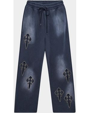 Ksubi Kaliba Cotton Wide-Leg Track Pants - Blue