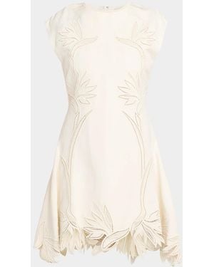 Jonathan Simkhai Raquel Embroidered Linen-Blend Mini Dress - Natural
