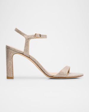 Stuart Weitzman Babette Metallic Ankle-Strap Sandals
