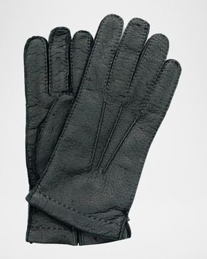 Portolano Apos;S Peccary Leather Gloves - Gray