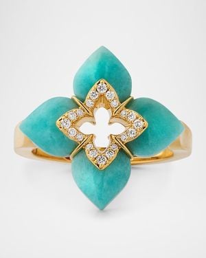 Roberto Coin Souffle 18K Diamond Venetian Princess Ring With Gemstones - Blue