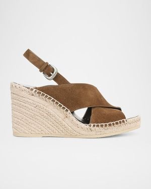 Vince Georgia Suede Espadrille Wedge Sandals - Multicolor
