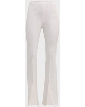 Alice + Olivia Emiko High-Waisted Slit-Cuff Pants - White