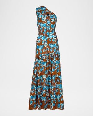 Smythe Duchess Floral Drop-Waist Maxi Dress - Blue