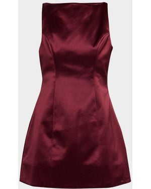 retroféte Livie High-Neck Satin Mini Dress - Red