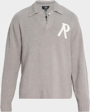 Represent Apos;S Knitted Boucle Polo Sweater - Gray
