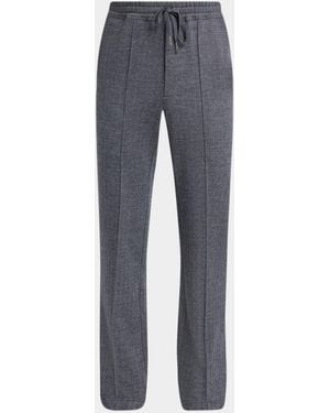 Tom Ford Cotton-Blend Straight-Leg Drawstring Pants - Gray