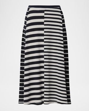 Rag & Bone The Knit Mix Stripe Midi Skirt - Blue