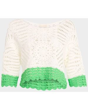 Ramy Brook Kristina Cropped Crochet Top - Green