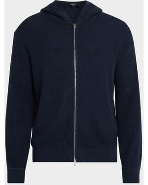 Theory Apos;S Mhylo Cotton Knit Full-Zip Hoodie - Blue