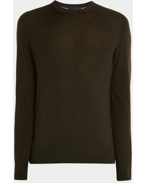 Sease Apos;S Virgin Wool Heathered Crewneck Sweater - Green