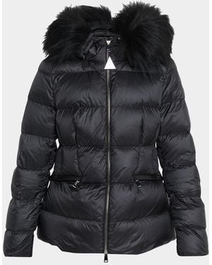 Moncler Boed Hooded Shearling-Trim Down Jacket - Black