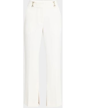 Tahari The Paisleigh Embellished Slit-Hem Pants - White