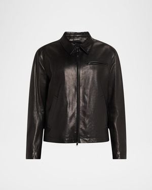 Brioni Apos;S Leather Moto Jacket - Black