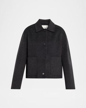 Vince Short Cashmere-Wool Jacket - Blue