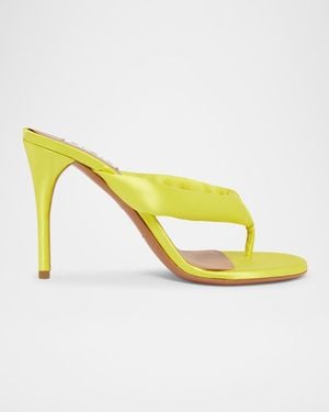 Alaïa 90Mm Padded Satin Thong Sandals - Yellow