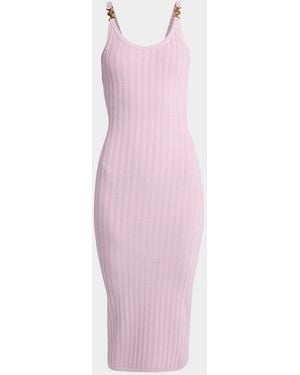 Versace Knit Mesh Midi Dress - Pink
