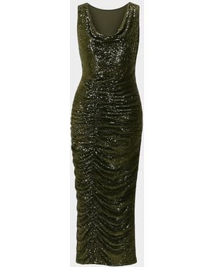PATBO Bossa Sequined Sheath Midi Dress - Green