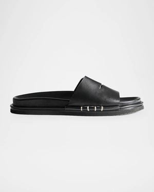 JW Anderson Apos;S Fussbett Loafer Leather Slides - Black