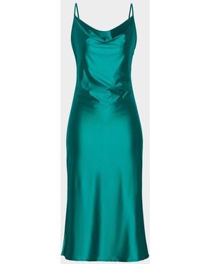 La Blanca Earth Goddess Cowl-Neck Dress - Green