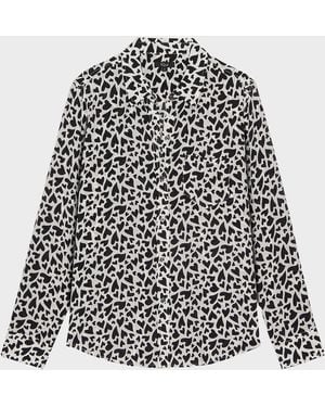 Rails Kathryn Heart-Print Button-Front Shirt - White