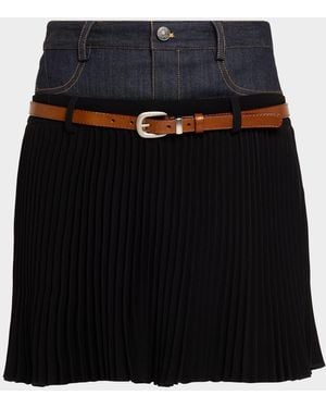 Cinq À Sept Dionne Mixed-Media Mini Skirt - Black