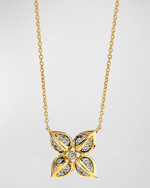 Syna 18K Jardin Flower Necklace With Diamonds - Metallic