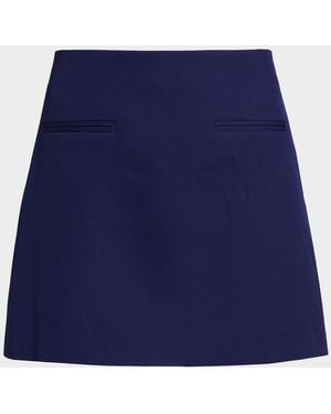 MILLY A-Line Cady Mini Skirt - Blue