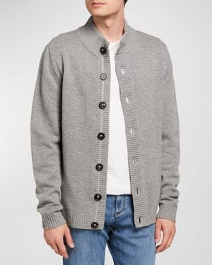 Fisher + Baker Palmer Stand-collar Cardigan - Gray