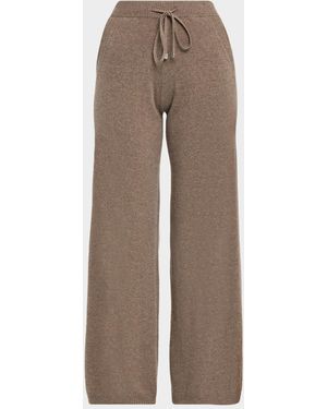 Purotatto Cashmere Wide-Leg Pants - Brown